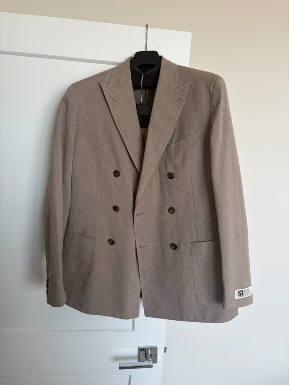 J.Crew Ludlow slim fit double breasted light brown suit 40 regular 32/30